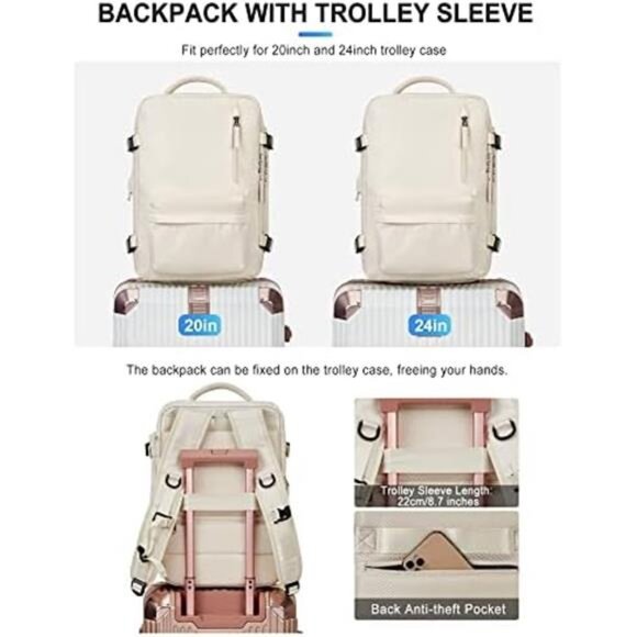 Large Travel Work Business Backpack Carry on flight Approved Laptop Backpack - Picture 4 of 7